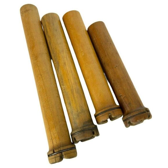 Vintage Wooden Industrial Bobbin Thread Textile Spools Quills Lot of 7 Rustic - Picture 4 of 7